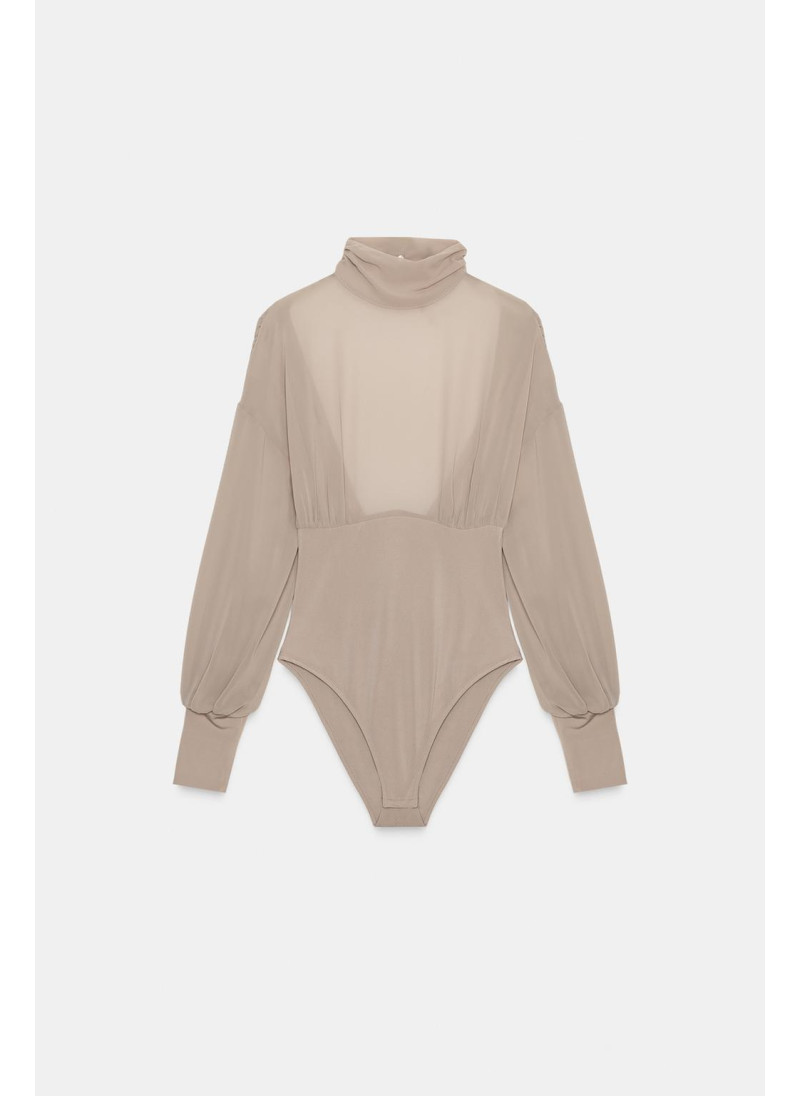 Боди из горгетты с деталями на спине Боди из горгетты с деталями на спине