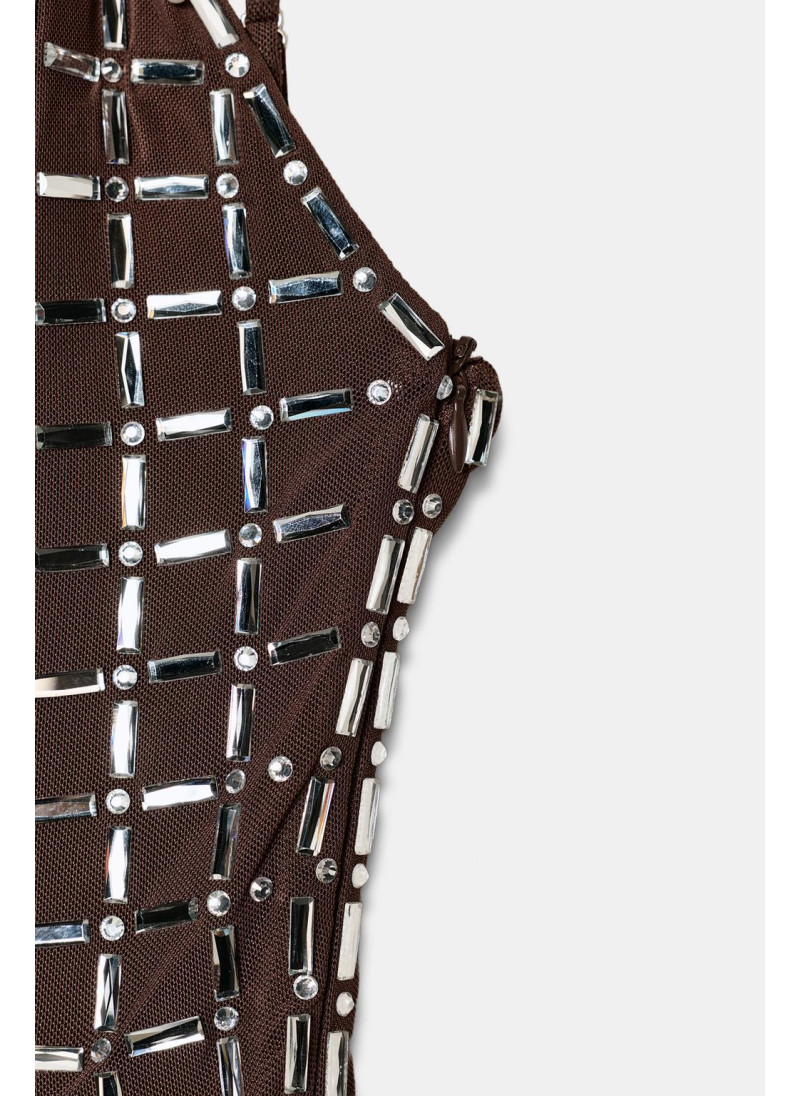 Короткое платье из сетчатой ткани с блеском Короткое платье из сетчатой ткани с блеском