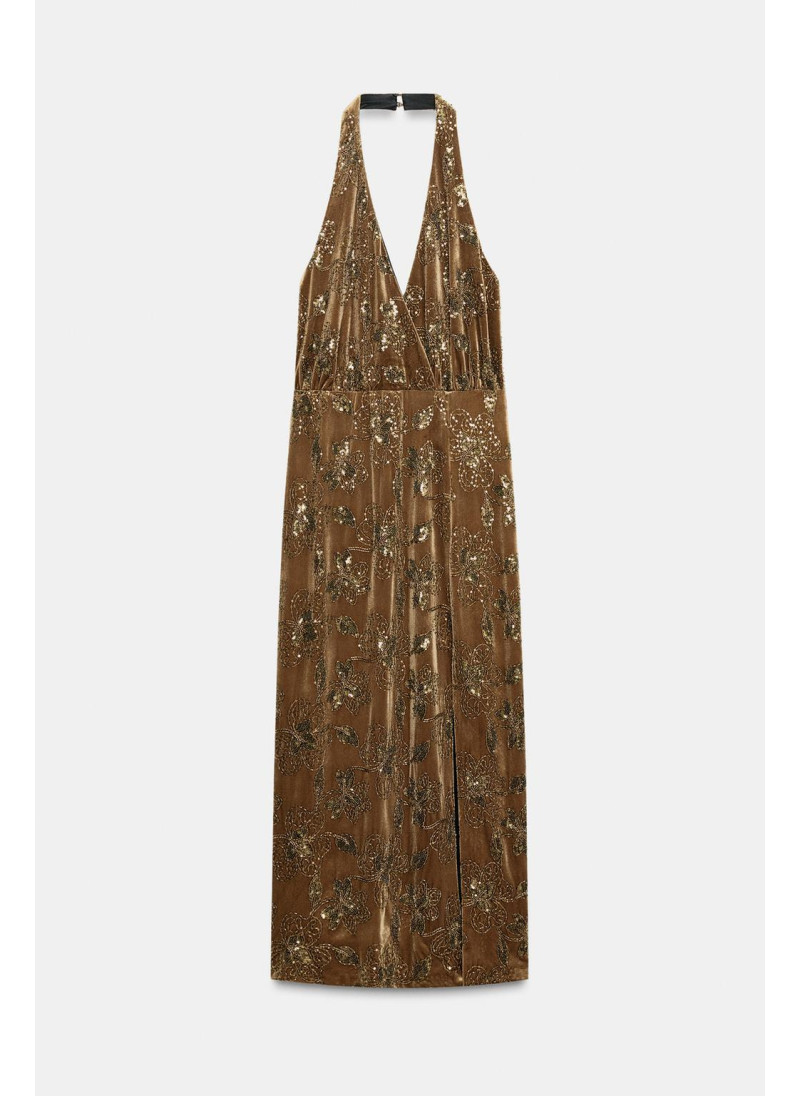 БАРХАТНОЕ ПЛАТЬЕ МИДИ С ПАЙЕТКАМИ БАРХАТНОЕ ПЛАТЬЕ МИДИ С ПАЙЕТКАМИ