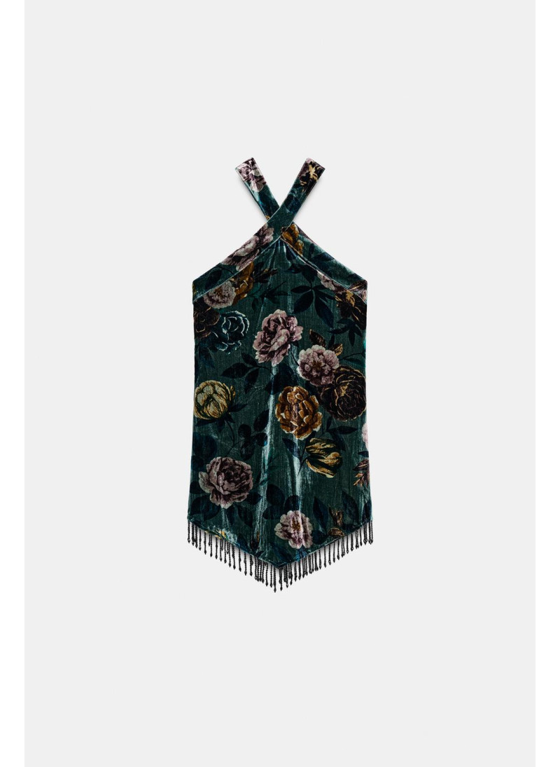 Платье из бархата с бахромой Платье из бархата с бахромой