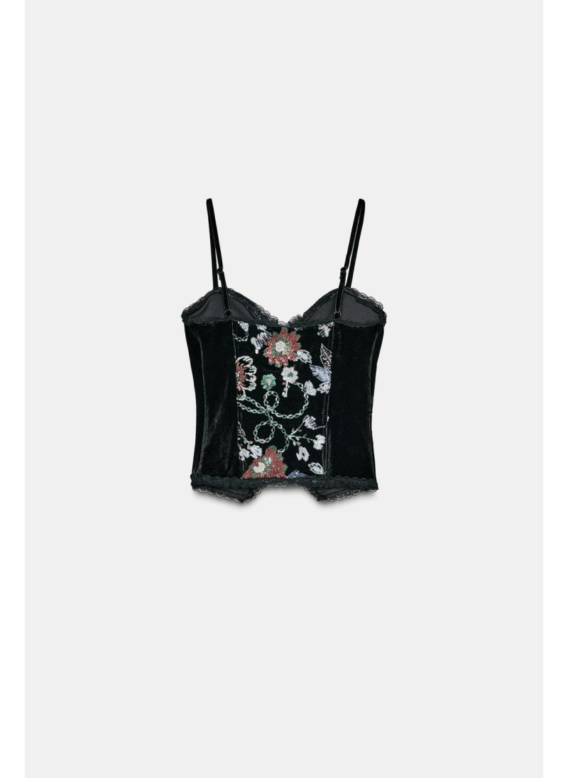 Вышитый бархатный корсет Вышитый бархатный корсет