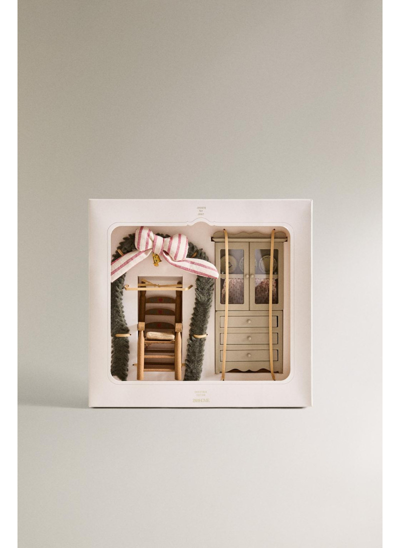 Детский набор игрушек для кукольного домика рождественский гостинный зал Детский набор игрушек для кукольного домика рождественский гостинный зал