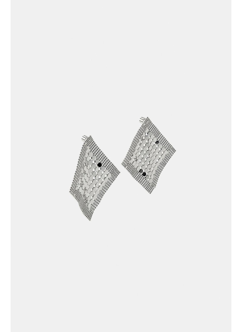 Серьги из металлической сетки в форме ромба Серьги из металлической сетки в форме ромба