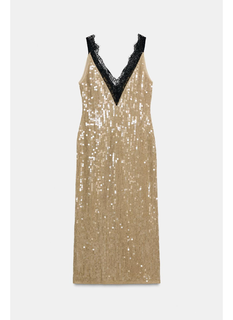 Платье с пайетками и кружевом коллекции zw Платье с пайетками и кружевом коллекции zw