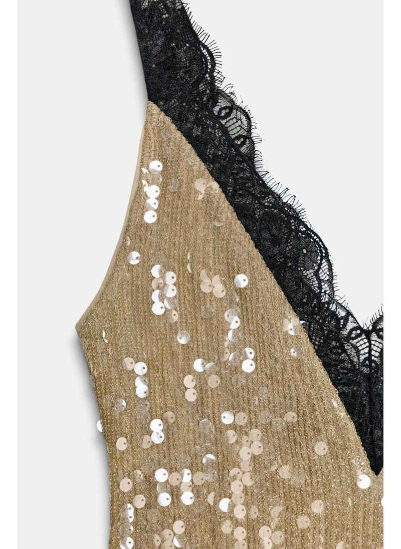 Платье с пайетками и кружевом коллекции zw Платье с пайетками и кружевом коллекции zw