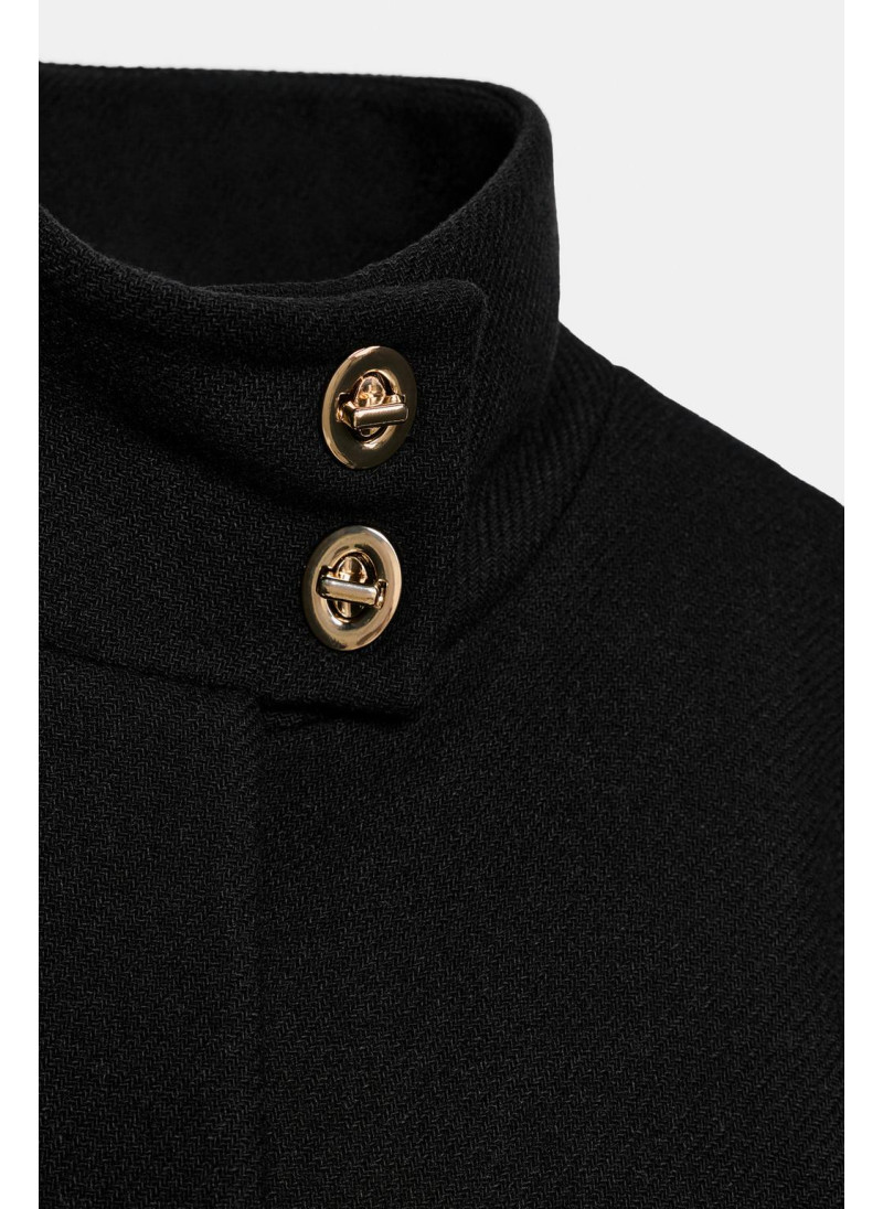 КОРОТКОЕ ПАЛЬТО-НАКИДКА С ПОЯСОМ ИЗ ШЕРСТИ КОРОТКОЕ ПАЛЬТО-НАКИДКА С ПОЯСОМ ИЗ ШЕРСТИ