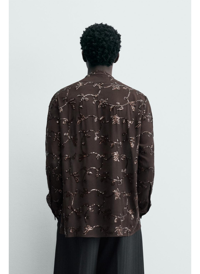 Рубашка с пайетками limited edition semi-sheer Рубашка с пайетками limited edition semi-sheer