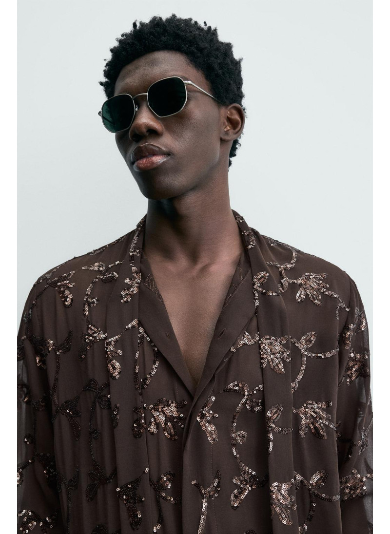 Рубашка с пайетками limited edition semi-sheer Рубашка с пайетками limited edition semi-sheer