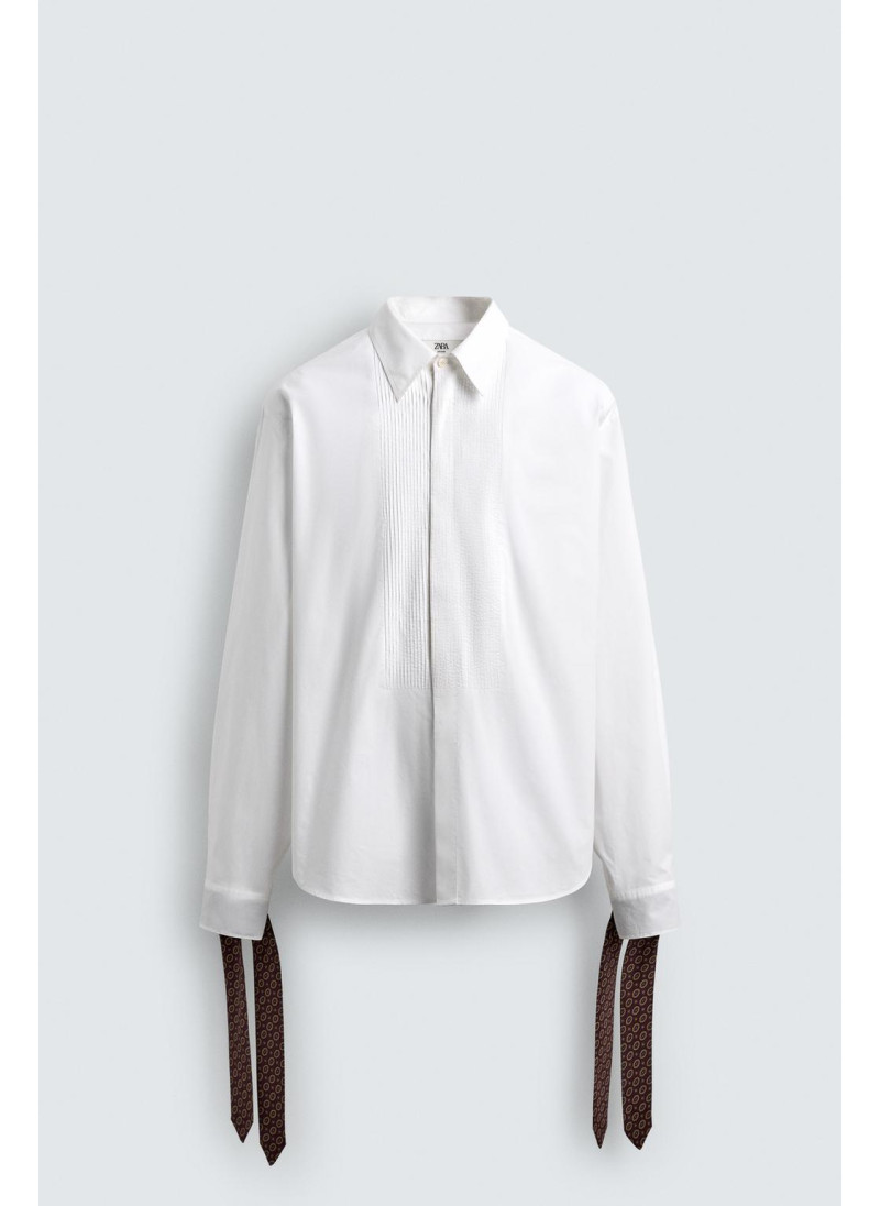 Рубашка limited edition с деталями бантом на груди Рубашка limited edition с деталями бантом на груди