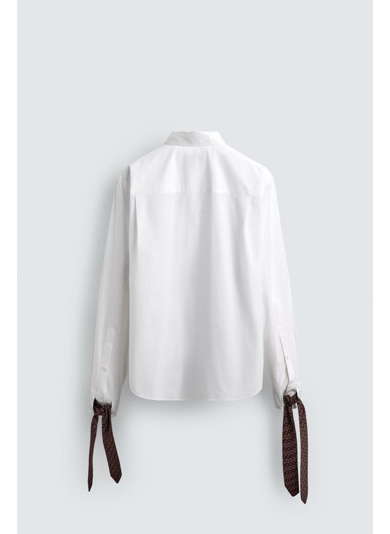 Рубашка limited edition с деталями бантом на груди Рубашка limited edition с деталями бантом на груди