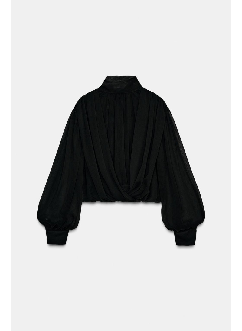 Блузка с запахом и воздушными рукавами с запахом Блузка с запахом и воздушными рукавами с запахом