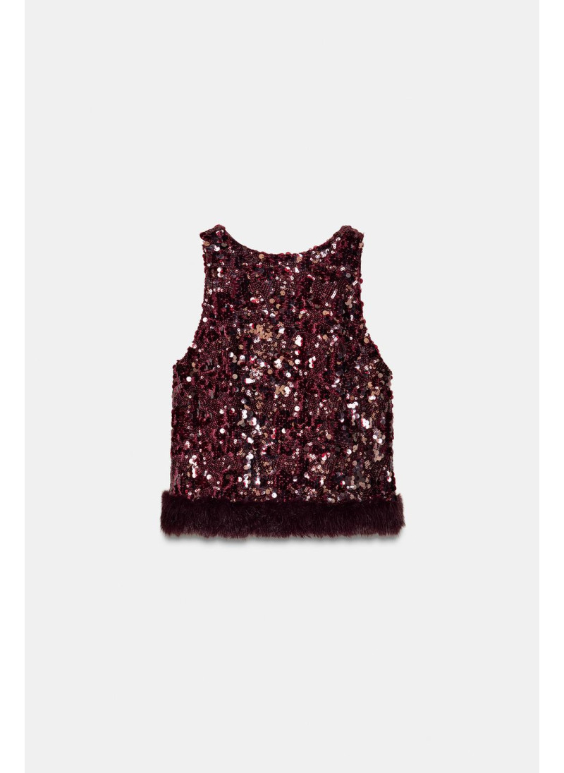 ТОП С ПАЙЕТКАМИ И НИЗОМ ИЗ ИСКУССТВЕННОГО МЕХА ТОП С ПАЙЕТКАМИ И НИЗОМ ИЗ ИСКУССТВЕННОГО МЕХА