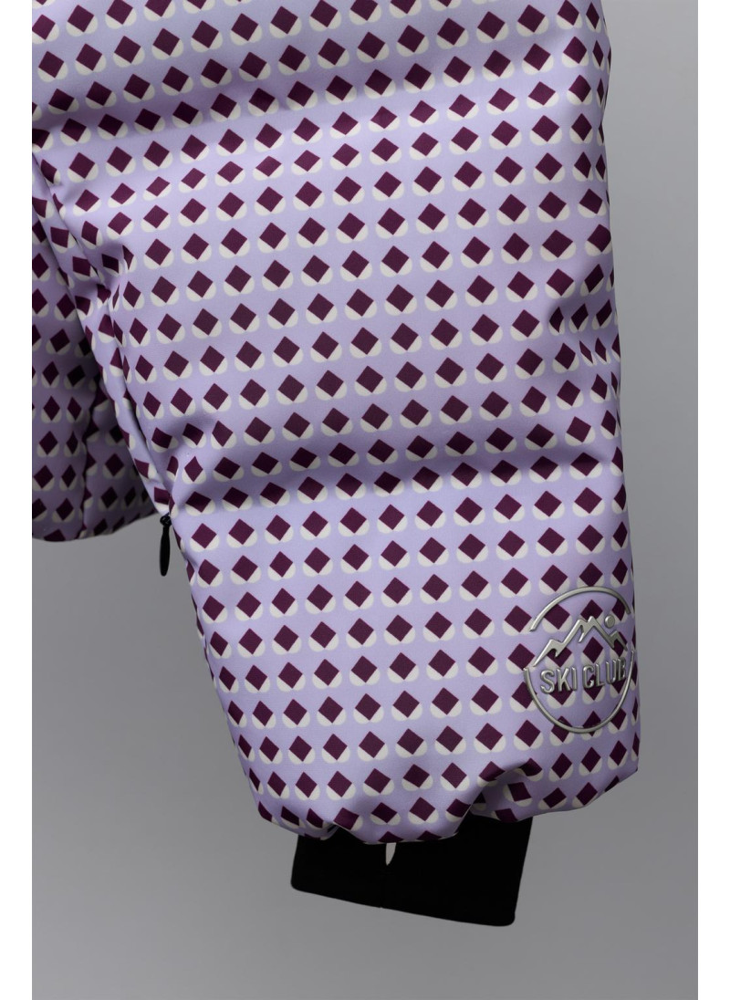 Пуховик с геометрическим принтом и набивкой из пера и пуха. защита от ветра и влаги, система recco® для лыжной коллекции Пуховик с геометрическим принтом и набивкой из пера и пуха. защита от ветра и влаги, система recco® для лыжной коллекции