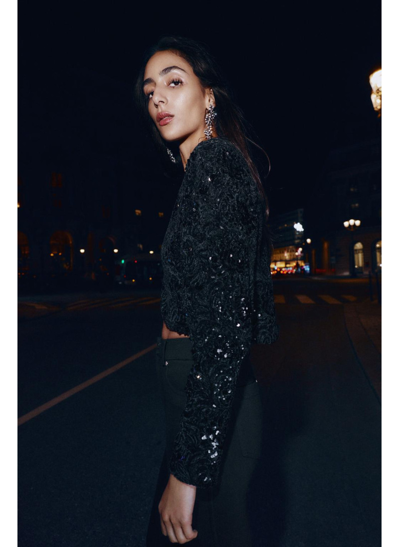 Пайетировый жакет с объемными рукавами Пайетировый жакет с объемными рукавами