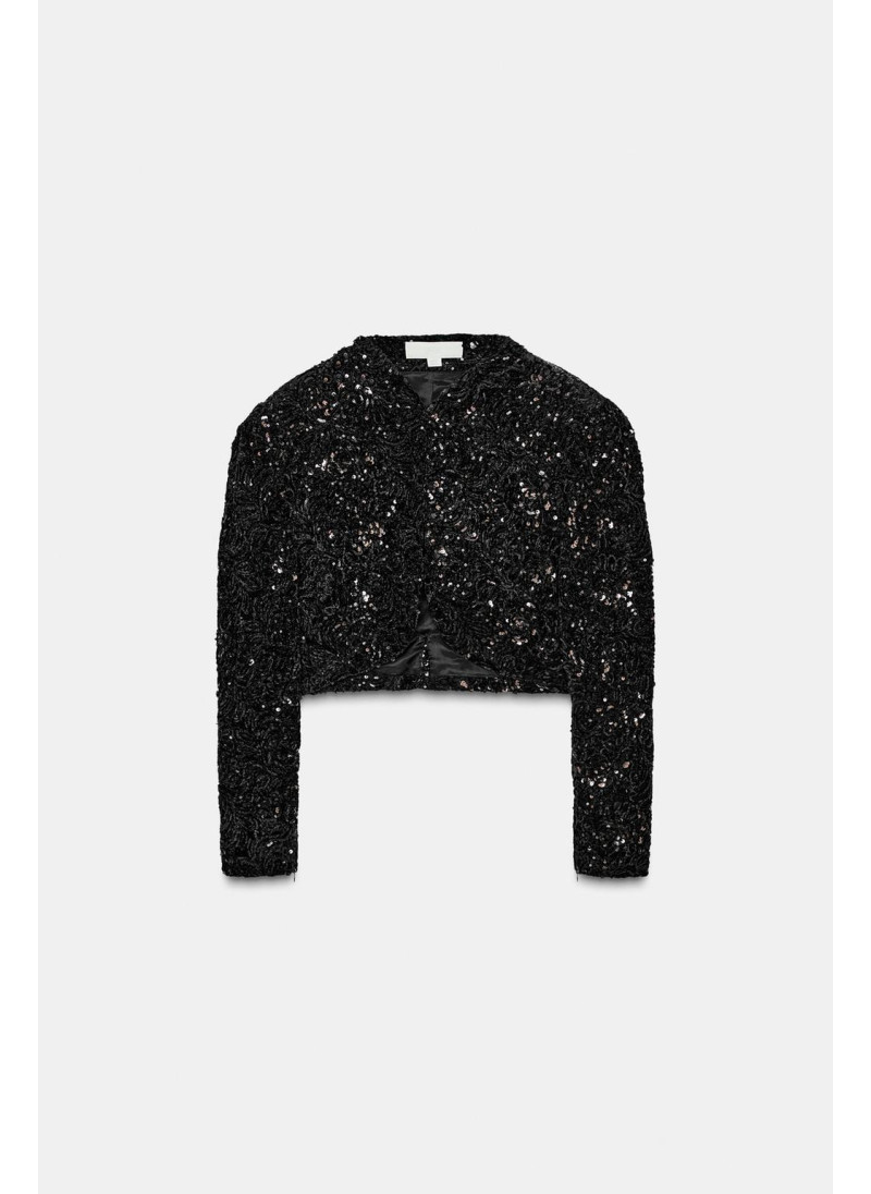 Пайетировый жакет с объемными рукавами Пайетировый жакет с объемными рукавами