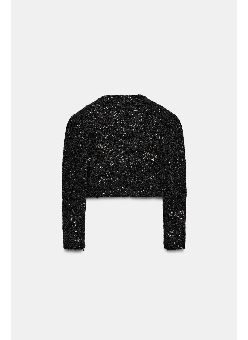 Пайетировый жакет с объемными рукавами Пайетировый жакет с объемными рукавами