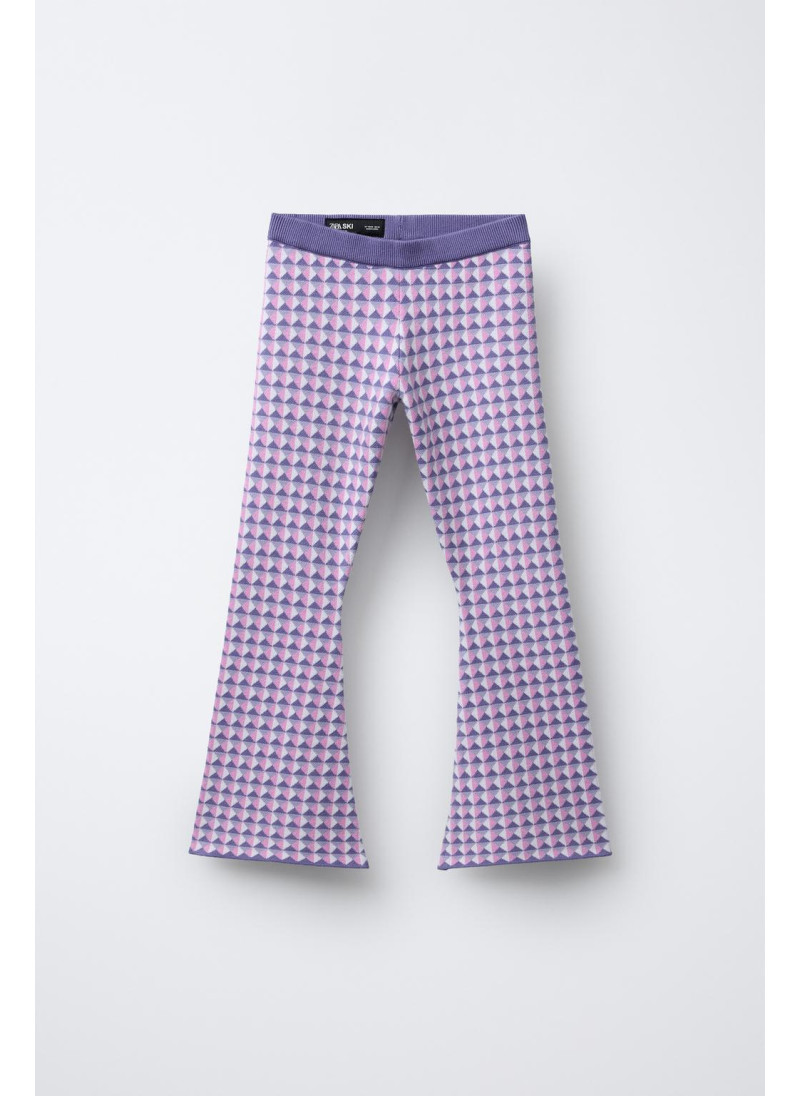 Брюки-клеш из жаккарда - кол...