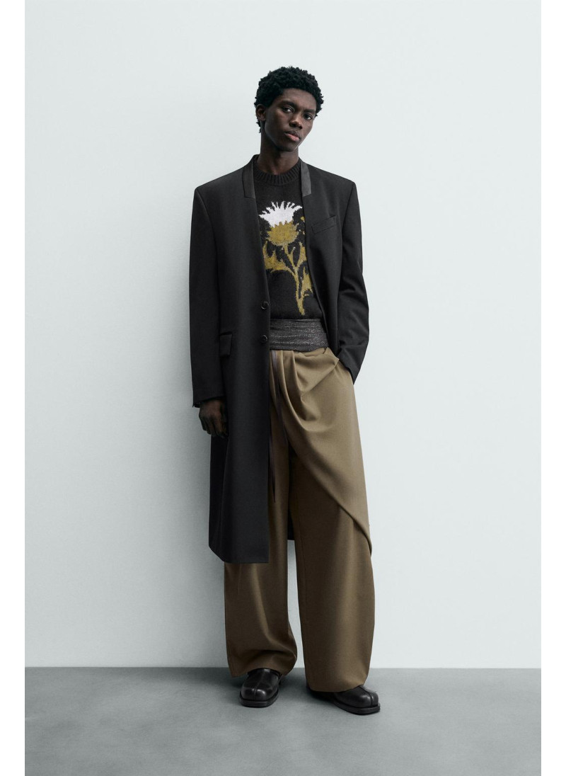 Пальто фрак в полоску из жа�...