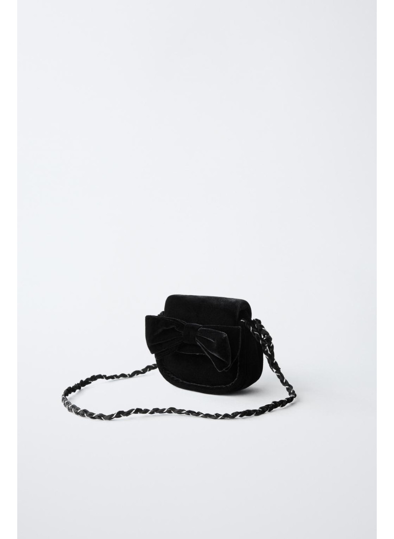 СУМКА С ПЛЕЧЕВЫМ РЕМНЕМ ИЗ БАРХАТА С БАНТОМ СУМКА С ПЛЕЧЕВЫМ РЕМНЕМ ИЗ БАРХАТА С БАНТОМ