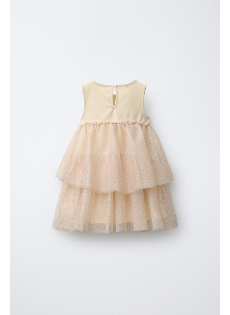 КОМБИНИРОВАННОЕ ПЛАТЬЕ ИЗ ПОЛУПРОЗРАЧНОЙ ТКАНИ С БЛЕСТКАМИ КОМБИНИРОВАННОЕ ПЛАТЬЕ ИЗ ПОЛУПРОЗРАЧНОЙ ТКАНИ С БЛЕСТКАМИ