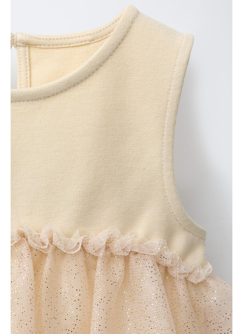 КОМБИНИРОВАННОЕ ПЛАТЬЕ ИЗ ПОЛУПРОЗРАЧНОЙ ТКАНИ С БЛЕСТКАМИ КОМБИНИРОВАННОЕ ПЛАТЬЕ ИЗ ПОЛУПРОЗРАЧНОЙ ТКАНИ С БЛЕСТКАМИ