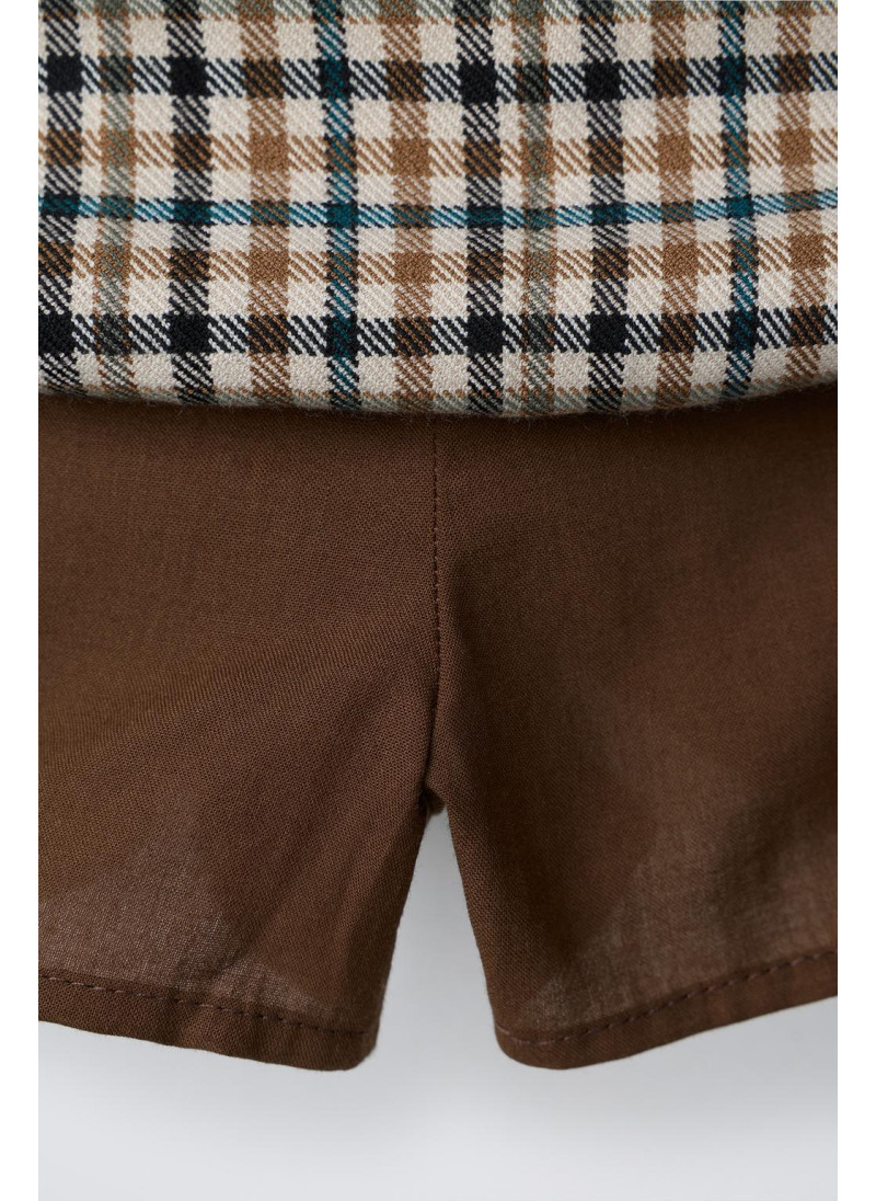 ЮБКА-ШОРТЫ В КЛЕТКУ СО СКЛАДКАМИ ЮБКА-ШОРТЫ В КЛЕТКУ СО СКЛАДКАМИ