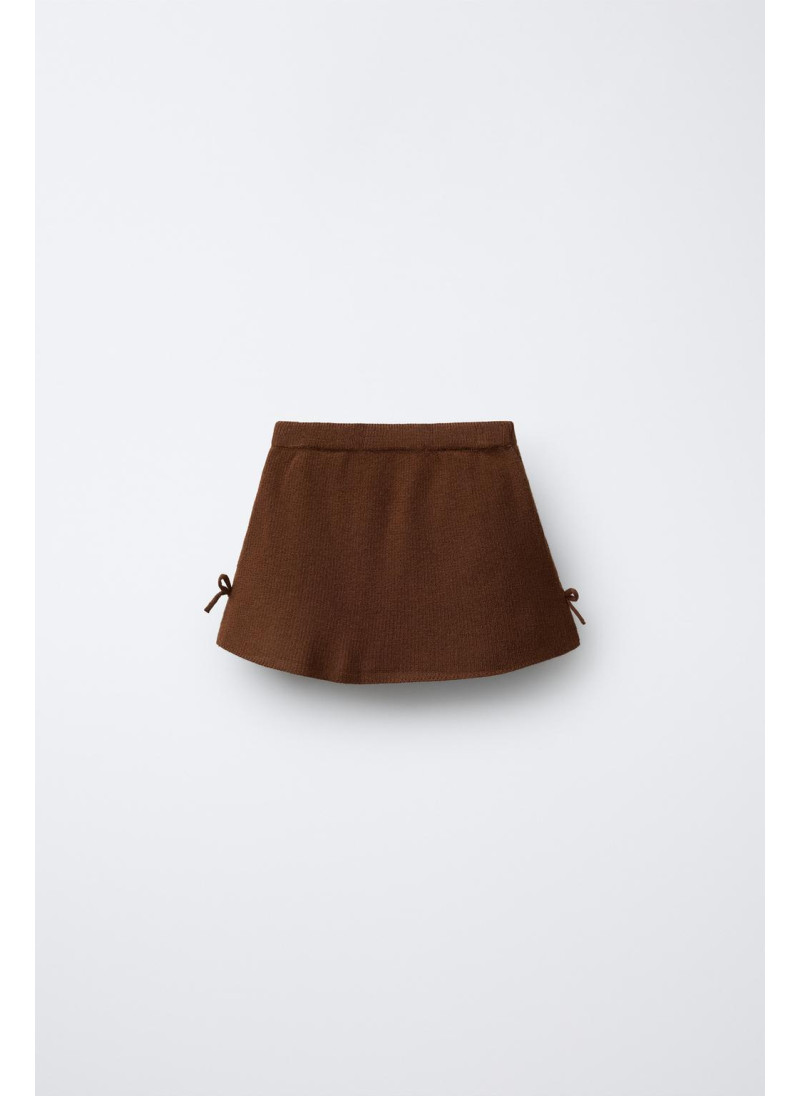 ТРИКОТАЖНАЯ ЮБКА СО СМЕСОВОЙ ШЕРСТЬЮ И БАНТАМИ ТРИКОТАЖНАЯ ЮБКА СО СМЕСОВОЙ ШЕРСТЬЮ И БАНТАМИ