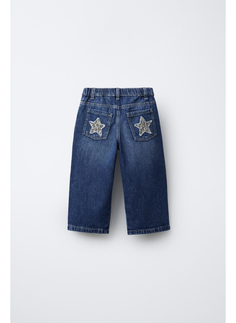 ДЖИНСЫ WIDE LEG С НАШИВКАМИ «ЗВЕЗДЫ» И АНИМАЛИСТИЧЕСКИМ ПРИНТОМ ДЖИНСЫ WIDE LEG С НАШИВКАМИ «ЗВЕЗДЫ» И АНИМАЛИСТИЧЕСКИМ ПРИНТОМ