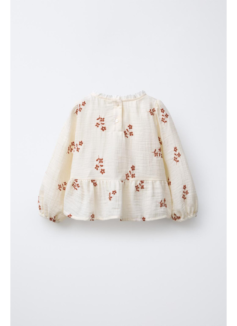 БЛУЗА С ВЫШИТЫМИ ЦВЕТАМИ И КРУЖЕВОМ БЛУЗА С ВЫШИТЫМИ ЦВЕТАМИ И КРУЖЕВОМ