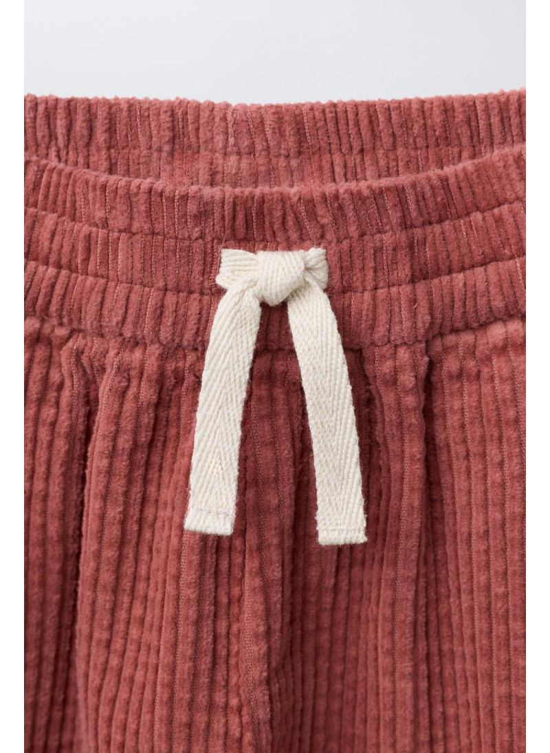 БРЮКИ ИЗ ВЕЛЬВЕТА С КОНТРАСТНЫМ КРУЖЕВОМ БРЮКИ ИЗ ВЕЛЬВЕТА С КОНТРАСТНЫМ КРУЖЕВОМ