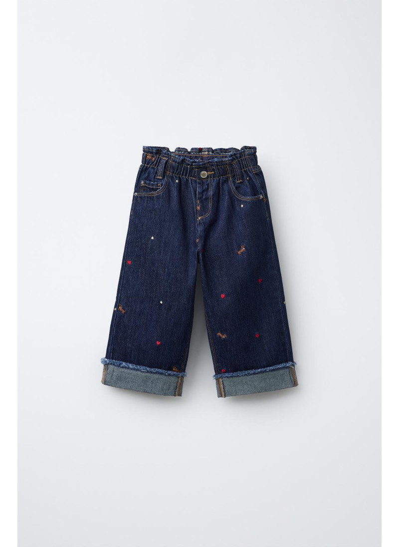 ДЖИНСЫ-КЮЛОТЫ С ВЫШИВКОЙ В �...