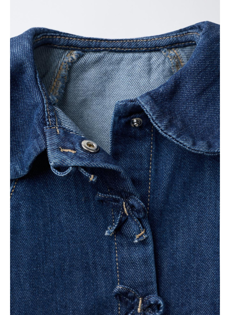 ДЖИНСОВАЯ РУБАШКА С БАНТАМИ ДЖИНСОВАЯ РУБАШКА С БАНТАМИ