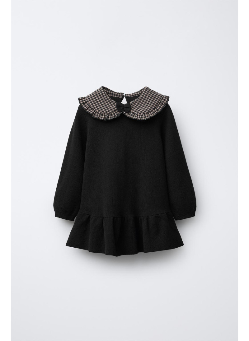 ВЯЗАНОЕ ПЛАТЬЕ С ВОРОТНИКОМ В КЛЕТКУ ВИШИ ВЯЗАНОЕ ПЛАТЬЕ С ВОРОТНИКОМ В КЛЕТКУ ВИШИ