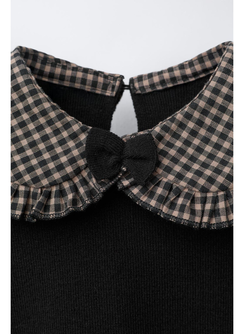 ВЯЗАНОЕ ПЛАТЬЕ С ВОРОТНИКОМ В КЛЕТКУ ВИШИ ВЯЗАНОЕ ПЛАТЬЕ С ВОРОТНИКОМ В КЛЕТКУ ВИШИ