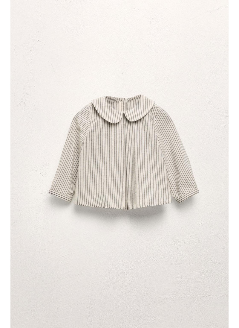 Рубашка с воротником питер пэн в полоску лимитированной коллекции Рубашка с воротником питер пэн в полоску лимитированной коллекции