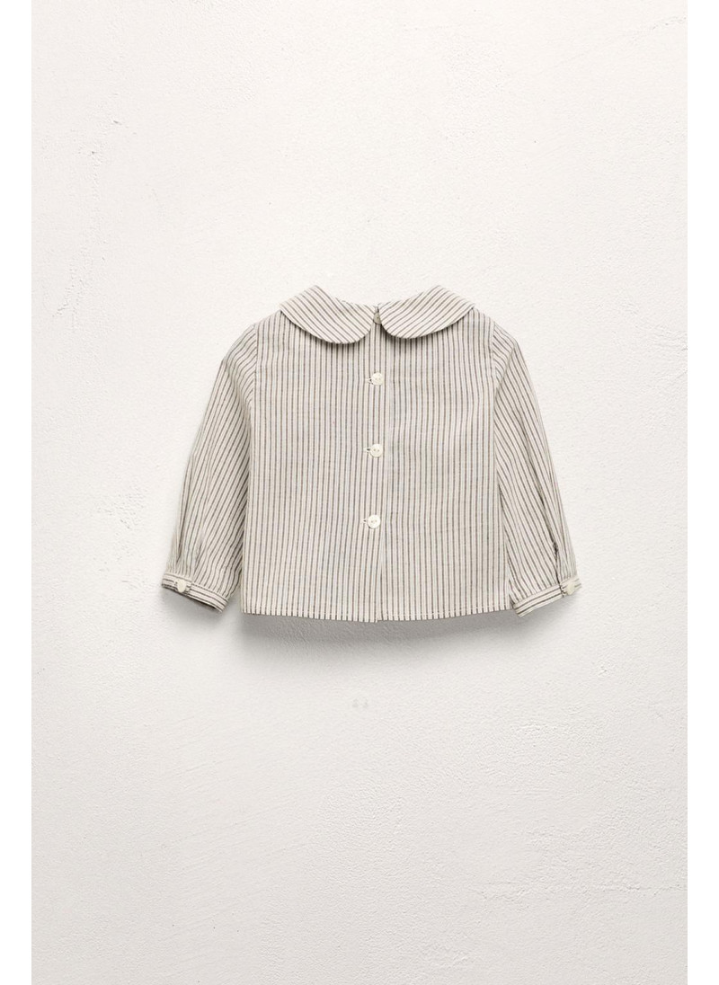 Рубашка с воротником питер пэн в полоску лимитированной коллекции Рубашка с воротником питер пэн в полоску лимитированной коллекции