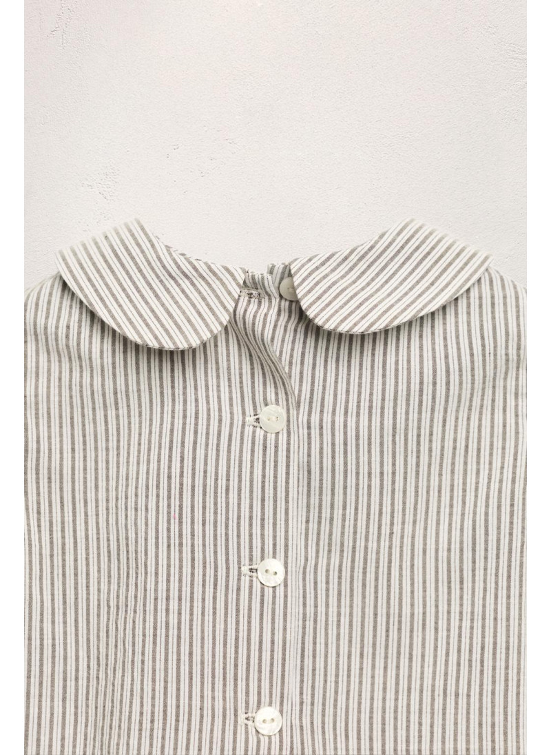 Рубашка с воротником питер пэн в полоску лимитированной коллекции Рубашка с воротником питер пэн в полоску лимитированной коллекции