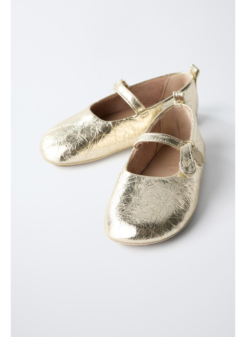 Балетки из металлизированной кожи Балетки из металлизированной кожи