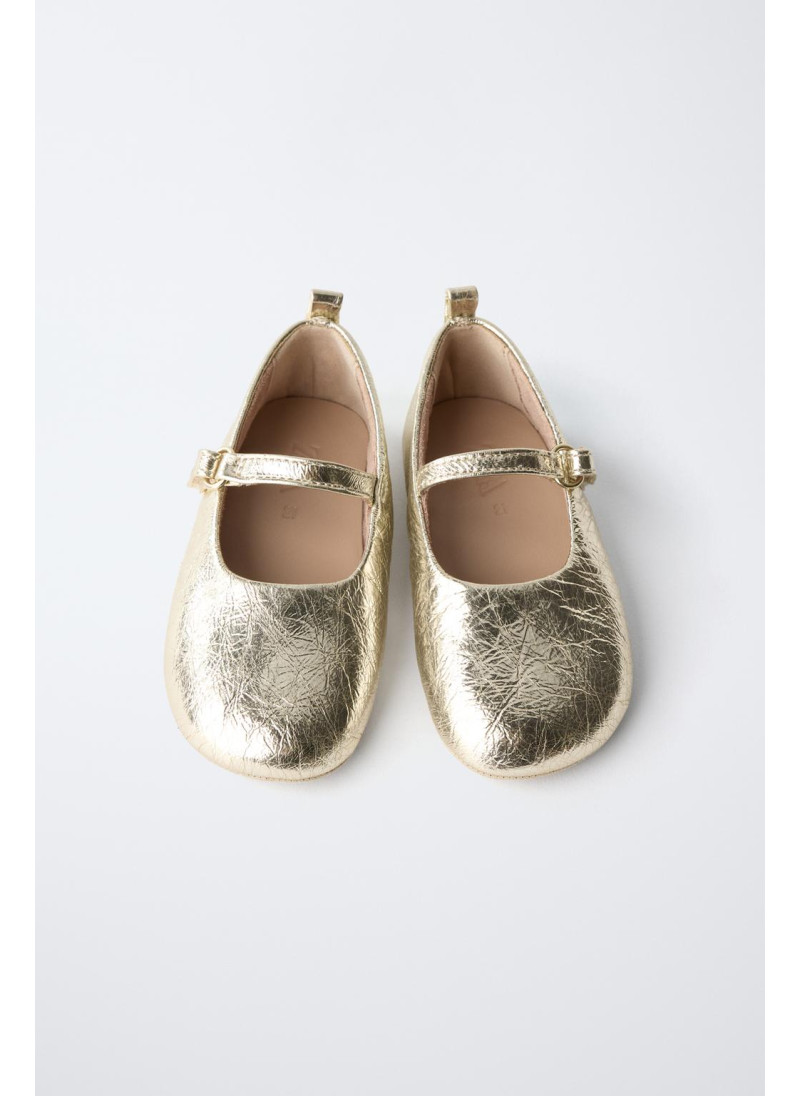 Балетки из металлизированной кожи Балетки из металлизированной кожи