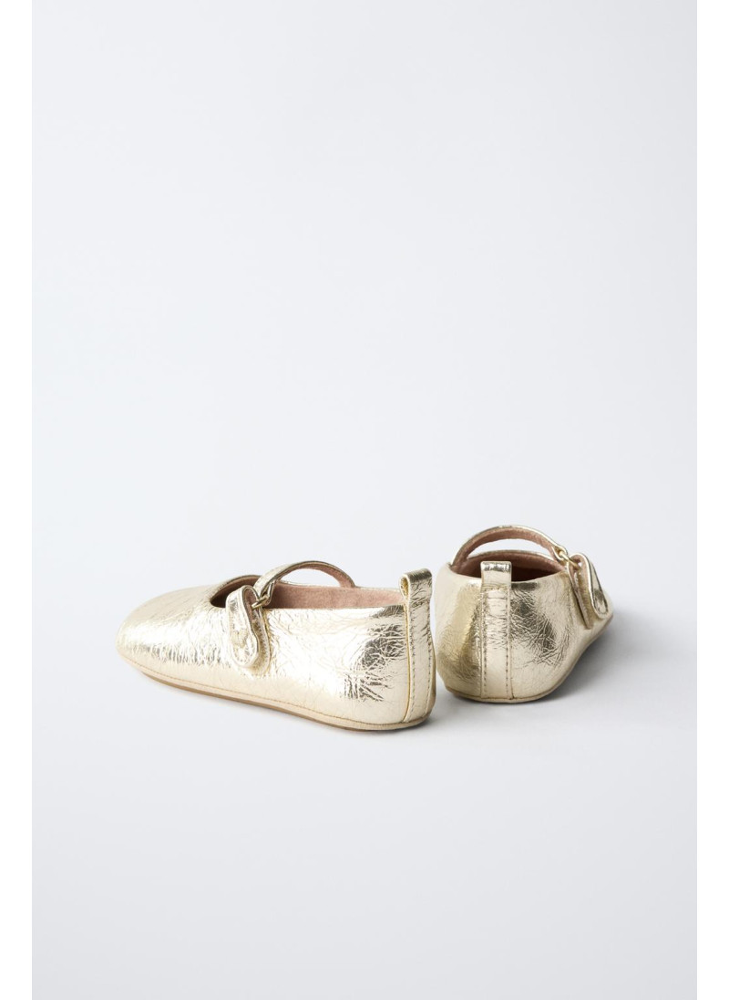 Балетки из металлизированной кожи Балетки из металлизированной кожи