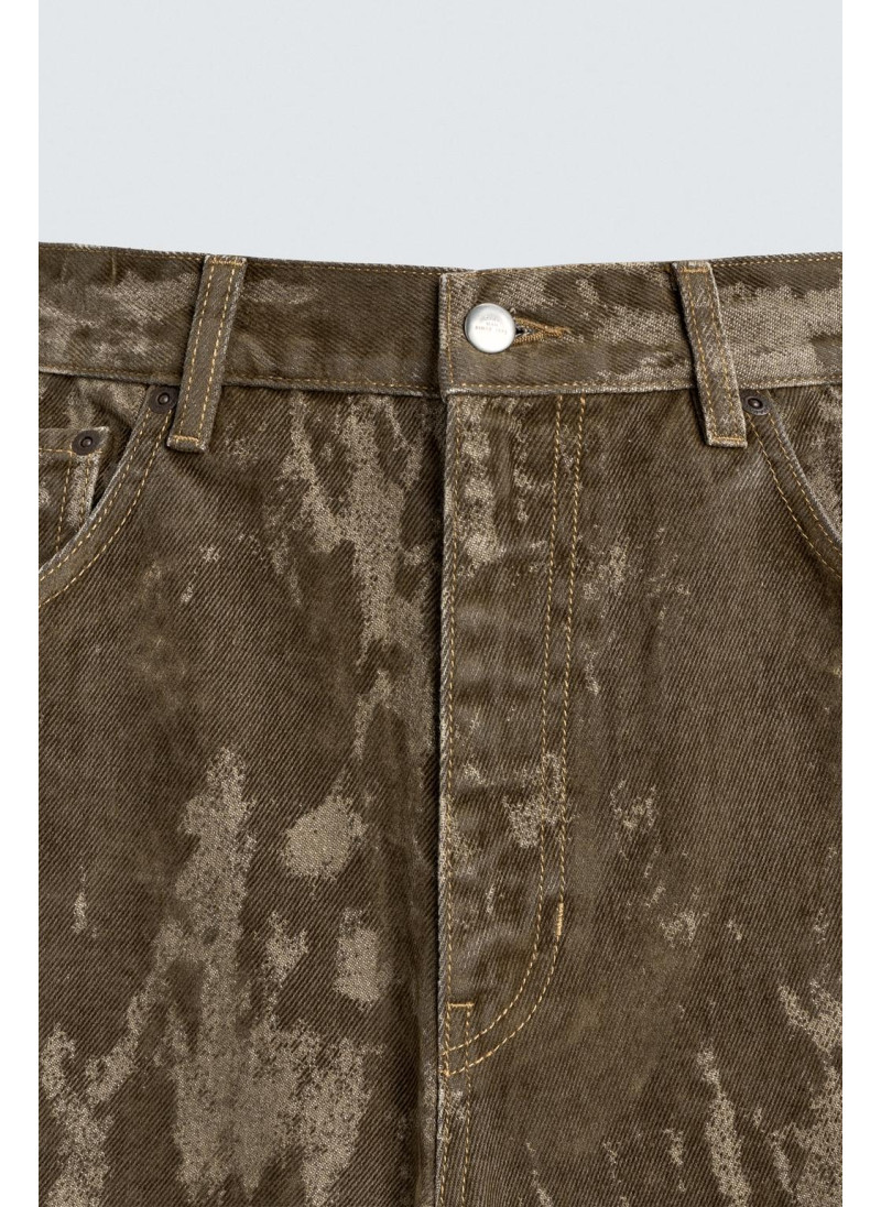 Джинсы свободного кроя с бархатистым покрытием Джинсы свободного кроя с бархатистым покрытием