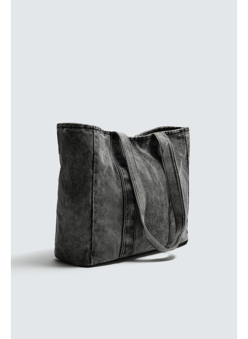 Сумка из денима с эффектом потертости Сумка из денима с эффектом потертости