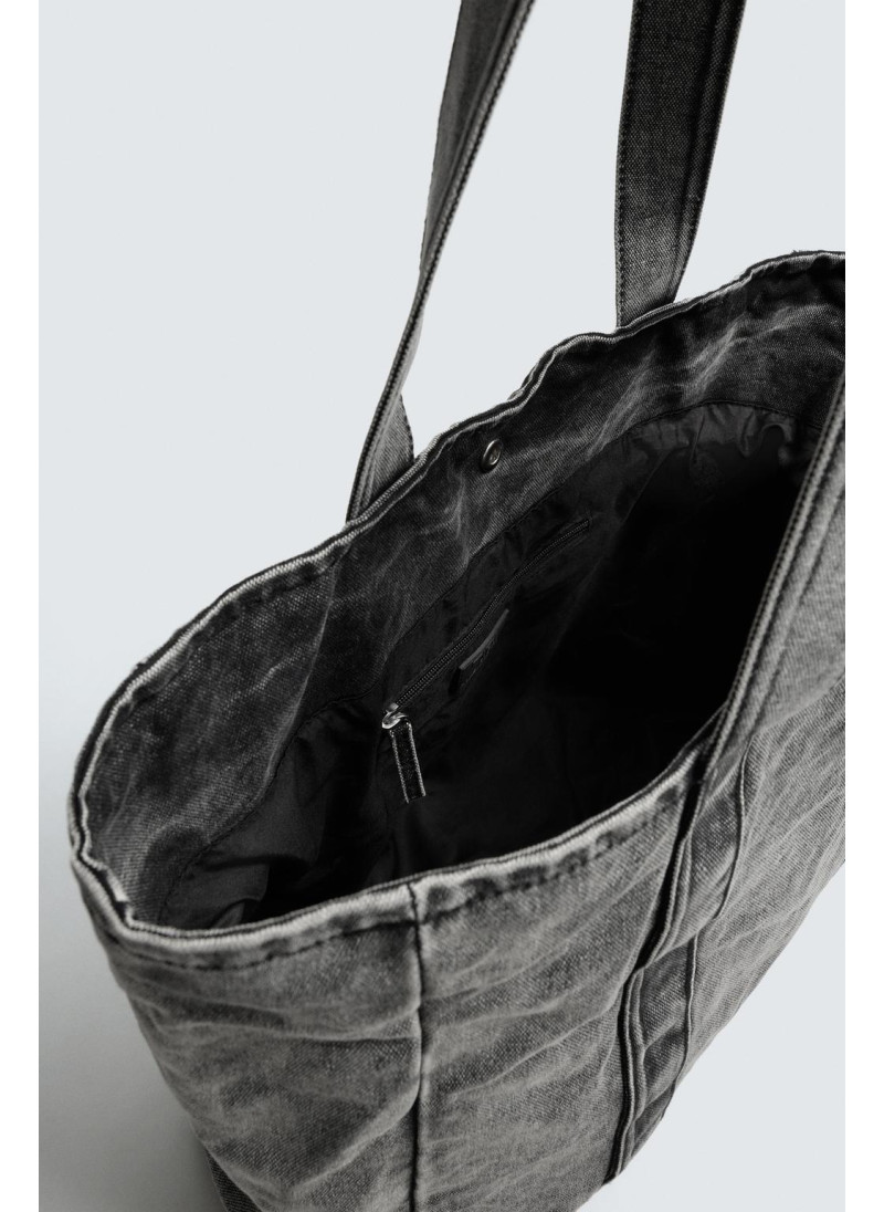 Сумка из денима с эффектом потертости Сумка из денима с эффектом потертости