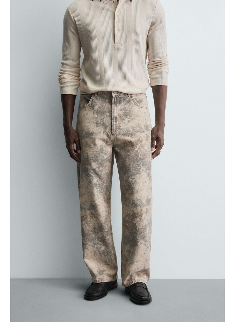 Брюки свободного кроя с абстрактным принтом Брюки свободного кроя с абстрактным принтом