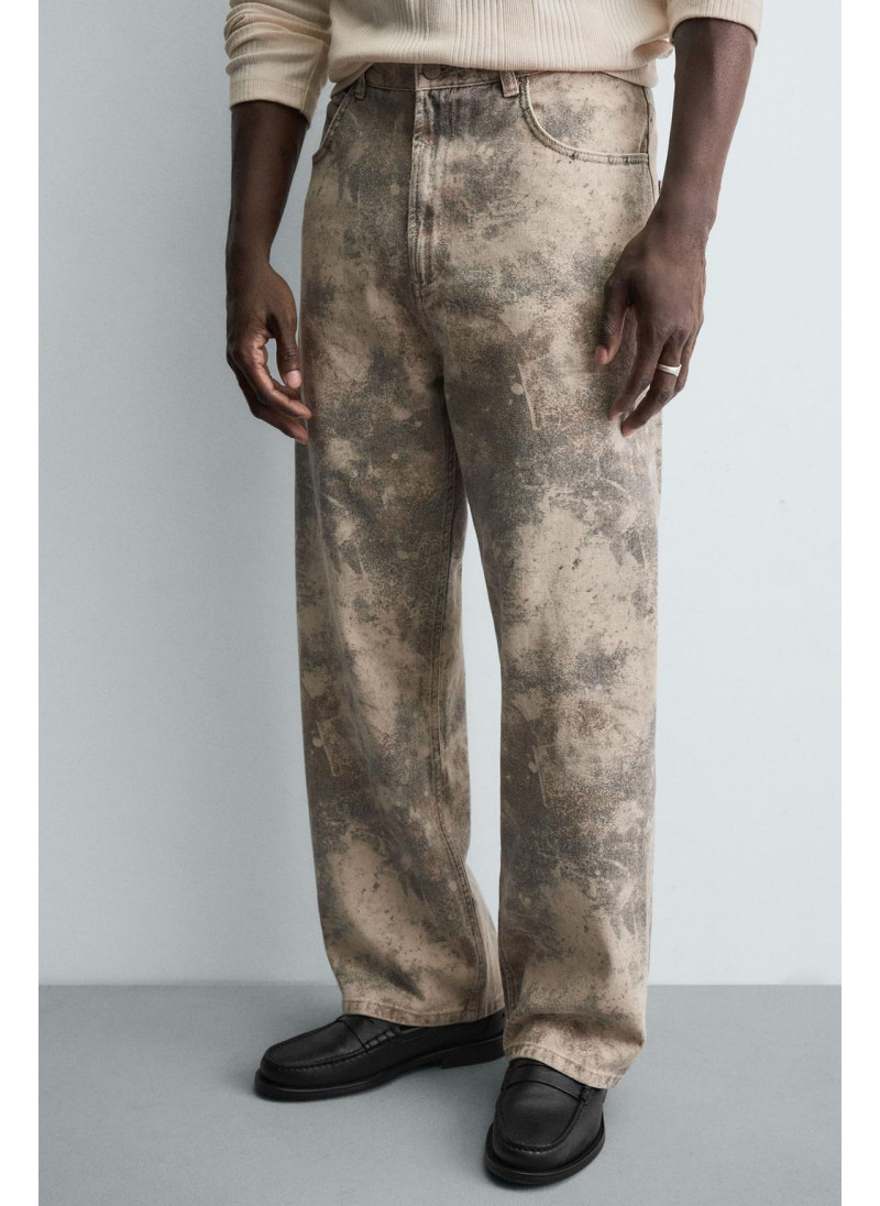 Брюки свободного кроя с абстрактным принтом Брюки свободного кроя с абстрактным принтом