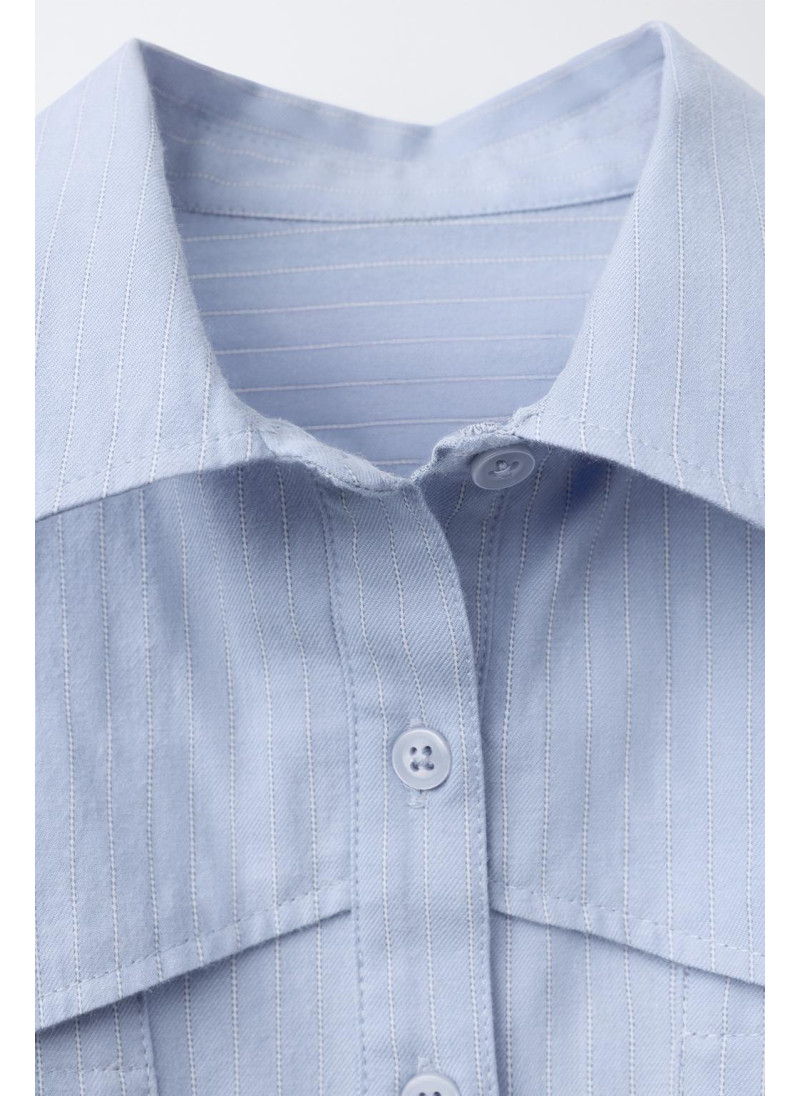 Рубашка в полоску укороченная Рубашка в полоску укороченная