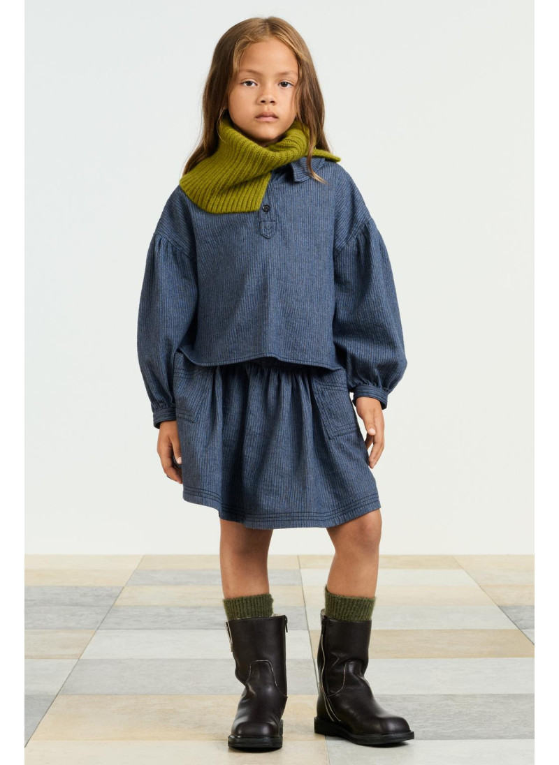 Рубашка в полоску с воротни...