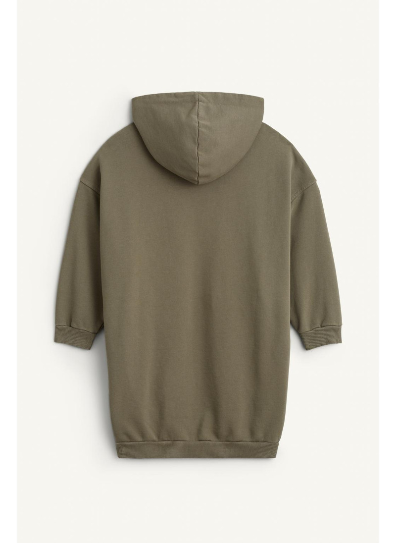 Плюшевое платье с капюшоном и манжетами три четверти. карман-кенгуру спереди. эластичный низ. ткань 100% хлопок. Плюшевое платье с капюшоном и манжетами три четверти. карман-кенгуру спереди. эластичный низ. ткань 100% хлопок.