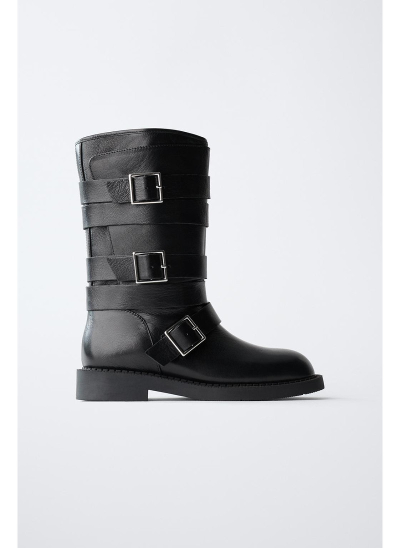 Ботинки из кожи с пряжкой Ботинки из кожи с пряжкой