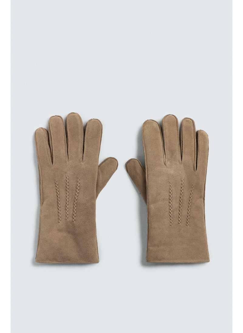 Кожаные перчатки с контрастным отделкой Кожаные перчатки с контрастным отделкой